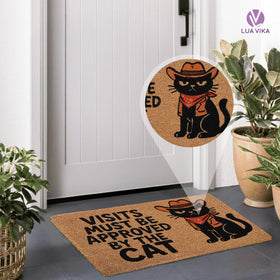 LUA VIKA coir doormat with non-slip PVC backing stays in place