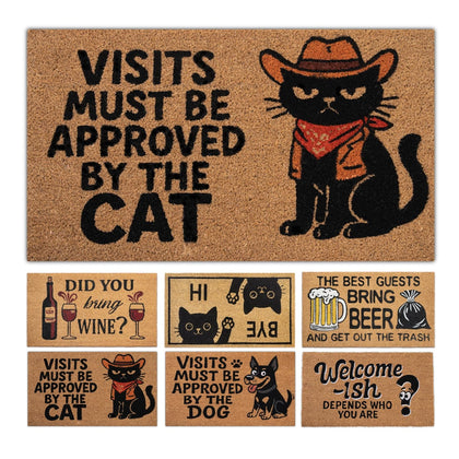 LUA VIKA coir doormat outdoor entrance with funny welcome message for guests