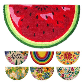 LUA VIKA coir doormat with watermelon motif at the front entrance traps dirt