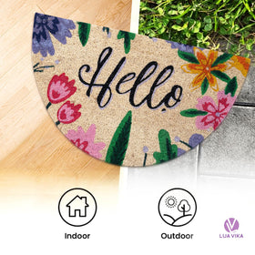 LUA VIKA colorful coir mat pattern adds personality while trapping moisture.