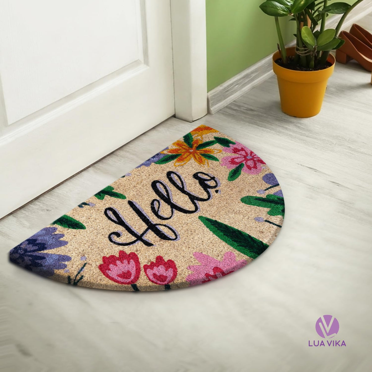 LUA VIKA heavy-duty coir mat withstands busy entrances with natural fibers.