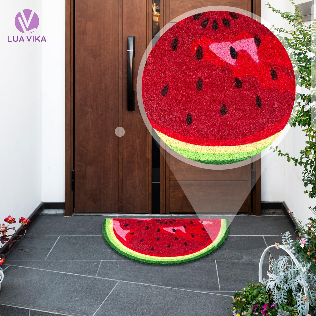 LUA VIKA welcome mat watermelon outdoor design adds curb appeal while catching mud