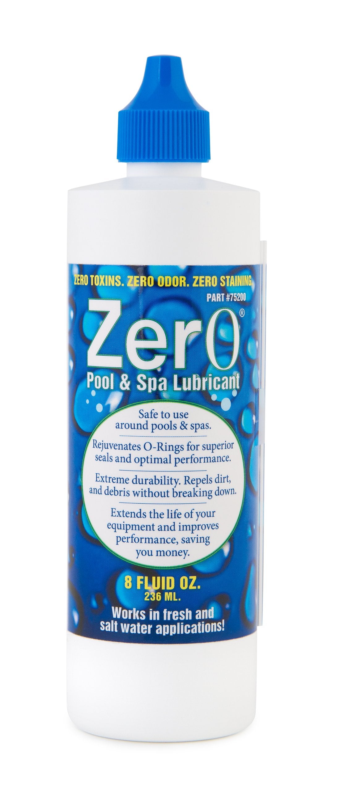 Lubegard Zer0 pool and spa lubricant bottle for easy 8 oz application