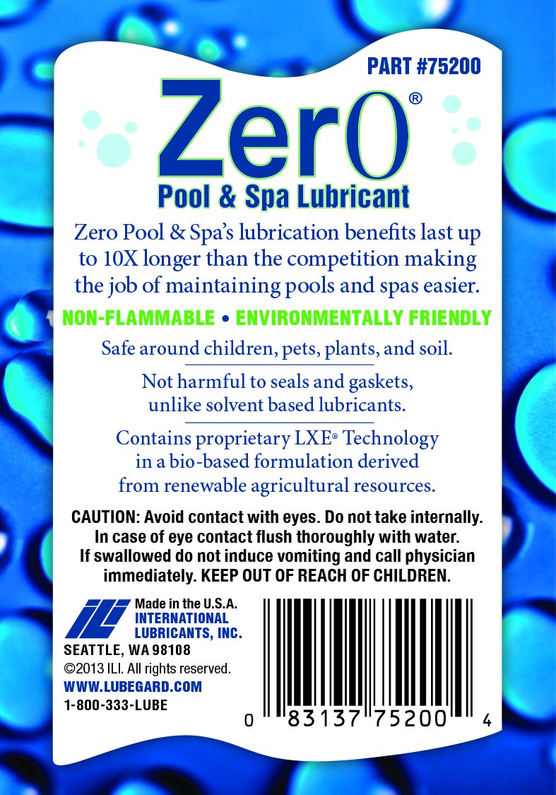 Lubegard Zer0 pool and spa lubricant demonstrates improved seal performance