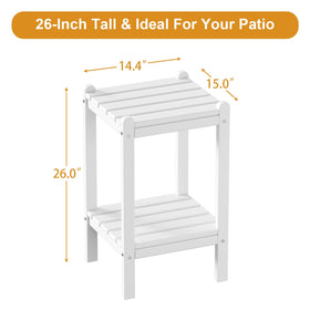 LUBITTE outdoor side table features rounded corners for safer outdoor use