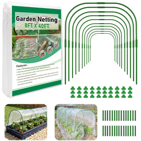 LUBORN garden netting kit over raised beds with ultra-fine mesh for pest protection.