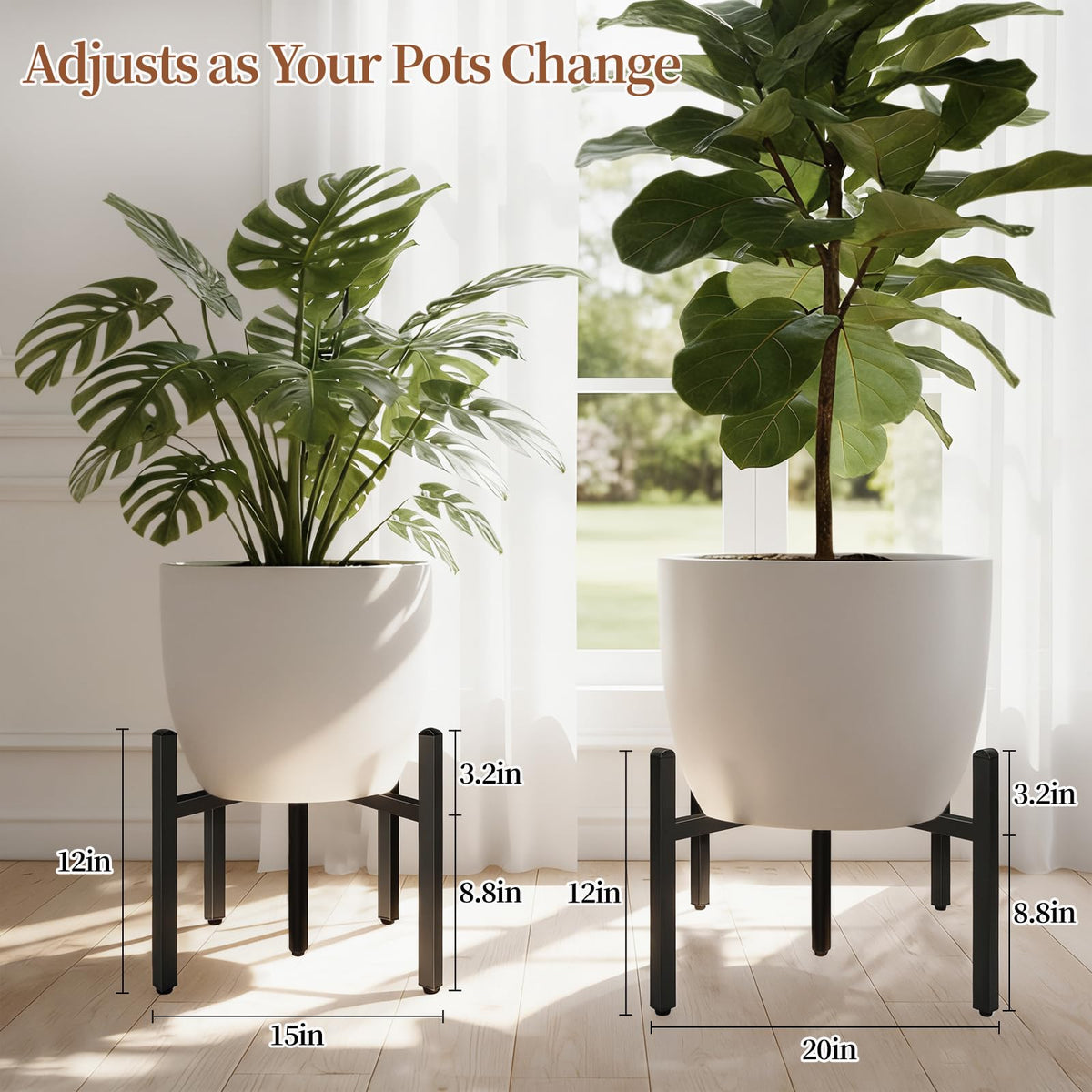 LUBORN mid-century metal plant stand adds sleek, modern flair