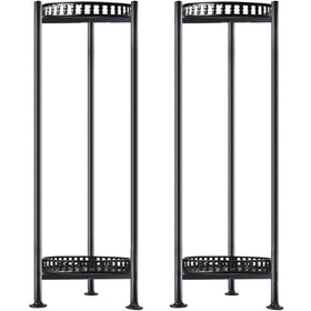 Luborn 30in two-tier plant stand left side view showing sturdy metal frame and pot trays