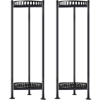 Luborn 30in two-tier plant stand left side view showing sturdy metal frame and pot trays