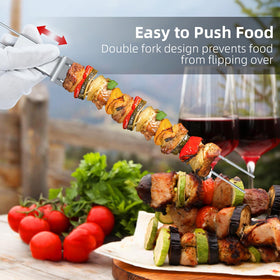 Lucalda skewers with ergonomic wooden handle for comfortable grip