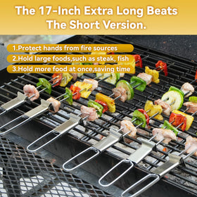 Lucalda professional grade 17 inch skewers for versatile grilling