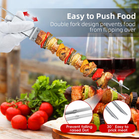 Lucalda skewers stainless steel durable and reusable for long lasting grilling.