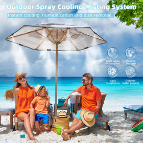 lucdnc outdoor patio misting reduces dust and heat.