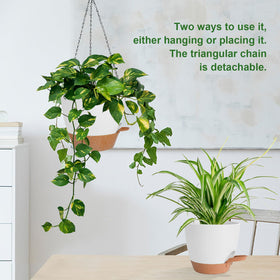 Lucieblessdesign drainage holes hanging planter ensures healthy water drainage.