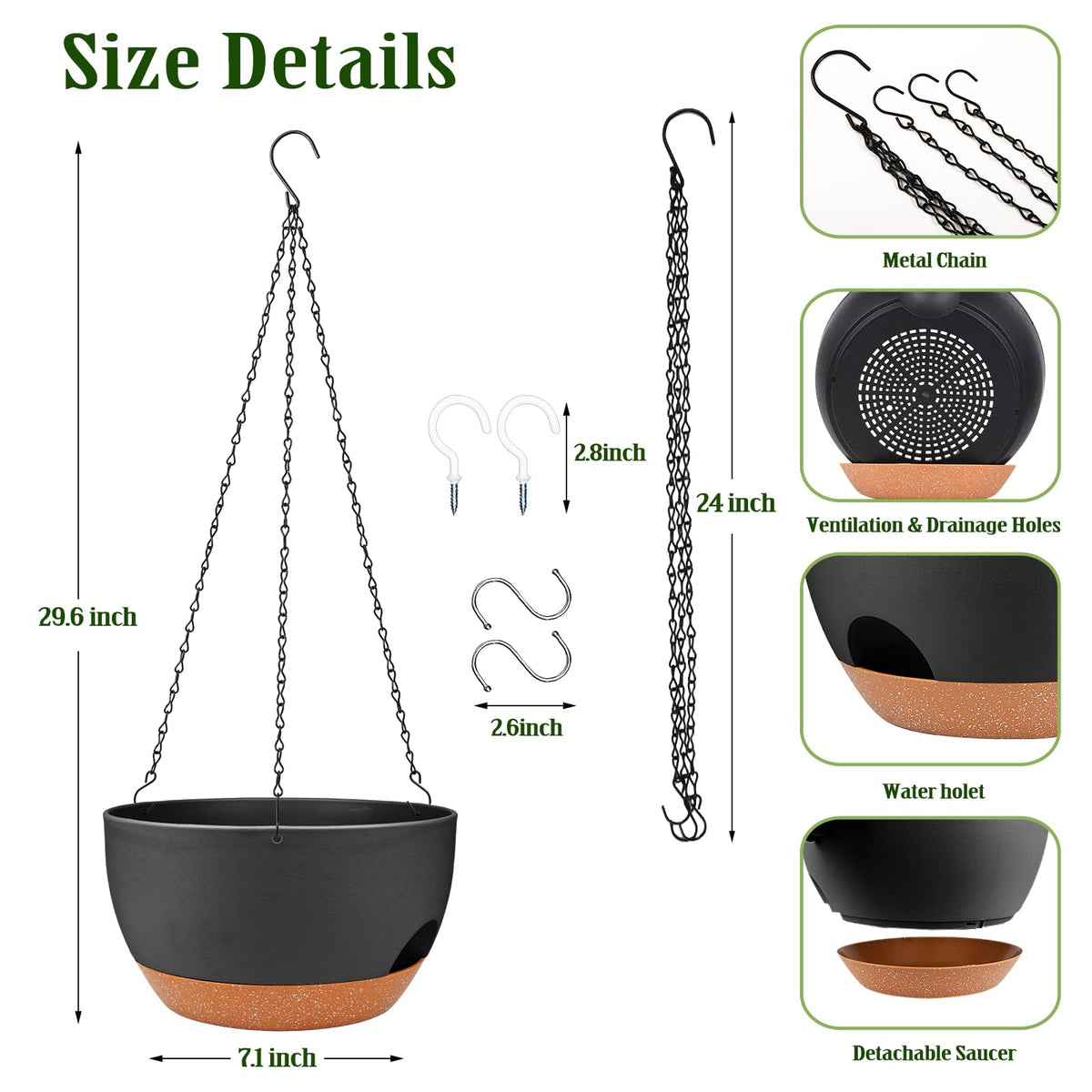 Lucieblessdesign two-pack hanging planters maximize space for thriving plants