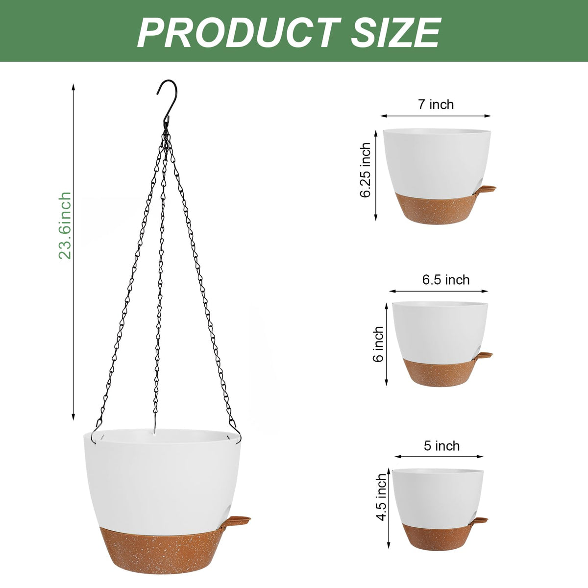 Lucieblessdesign hanging planter 5-inch white fits small herbs and succulents with style.