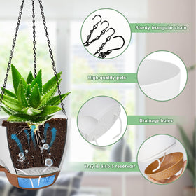 Lucieblessdesign hanging planter 6.5-inch white great for compact shelves and window sills.