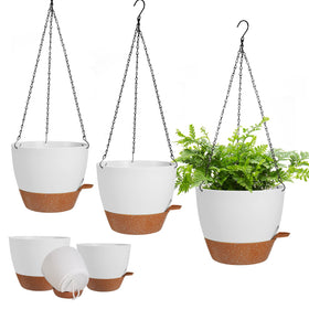 Lucieblessdesign hanging planter 7-inch white ideal for indoor display and thriving plants.