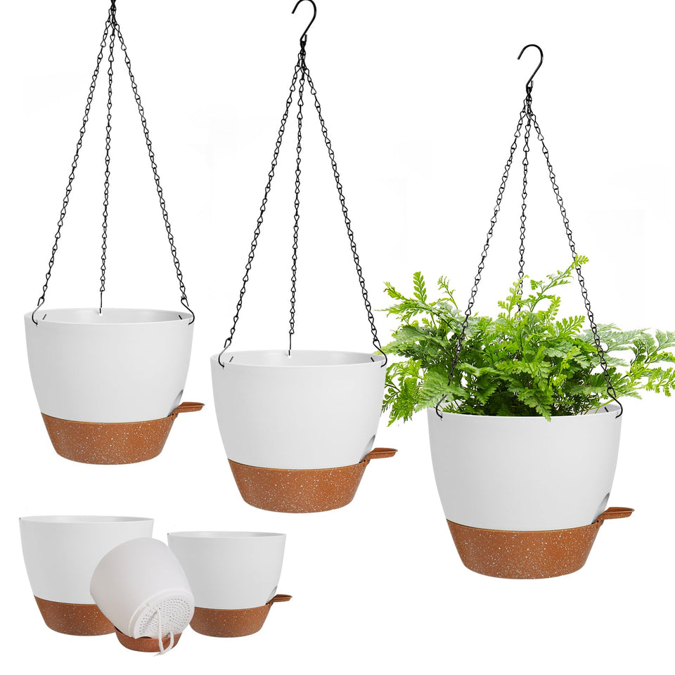 Lucieblessdesign hanging planter 7-inch white ideal for indoor display and thriving plants.