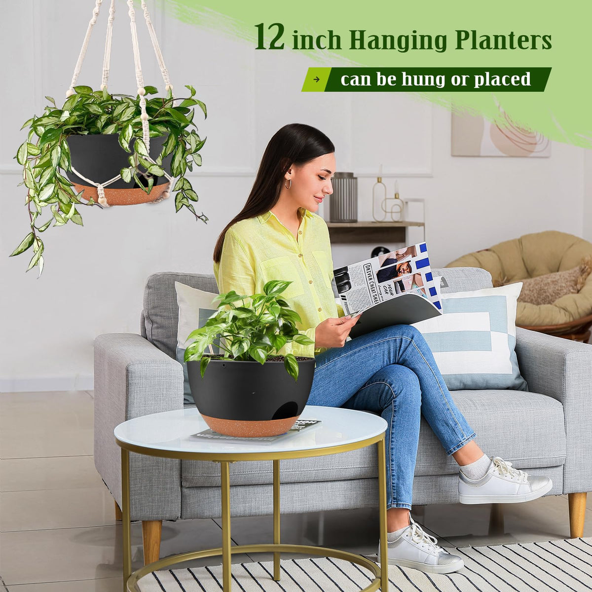 Lucieblessdesign drainage holes and tray prevent waterlogging and promote airflow