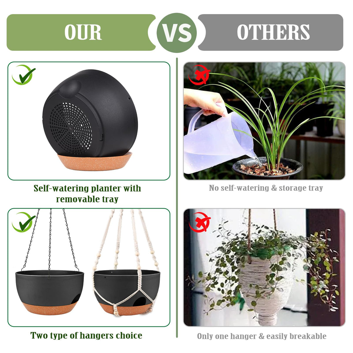 Lucieblessdesign self-watering reservoir keeps plant roots evenly moist