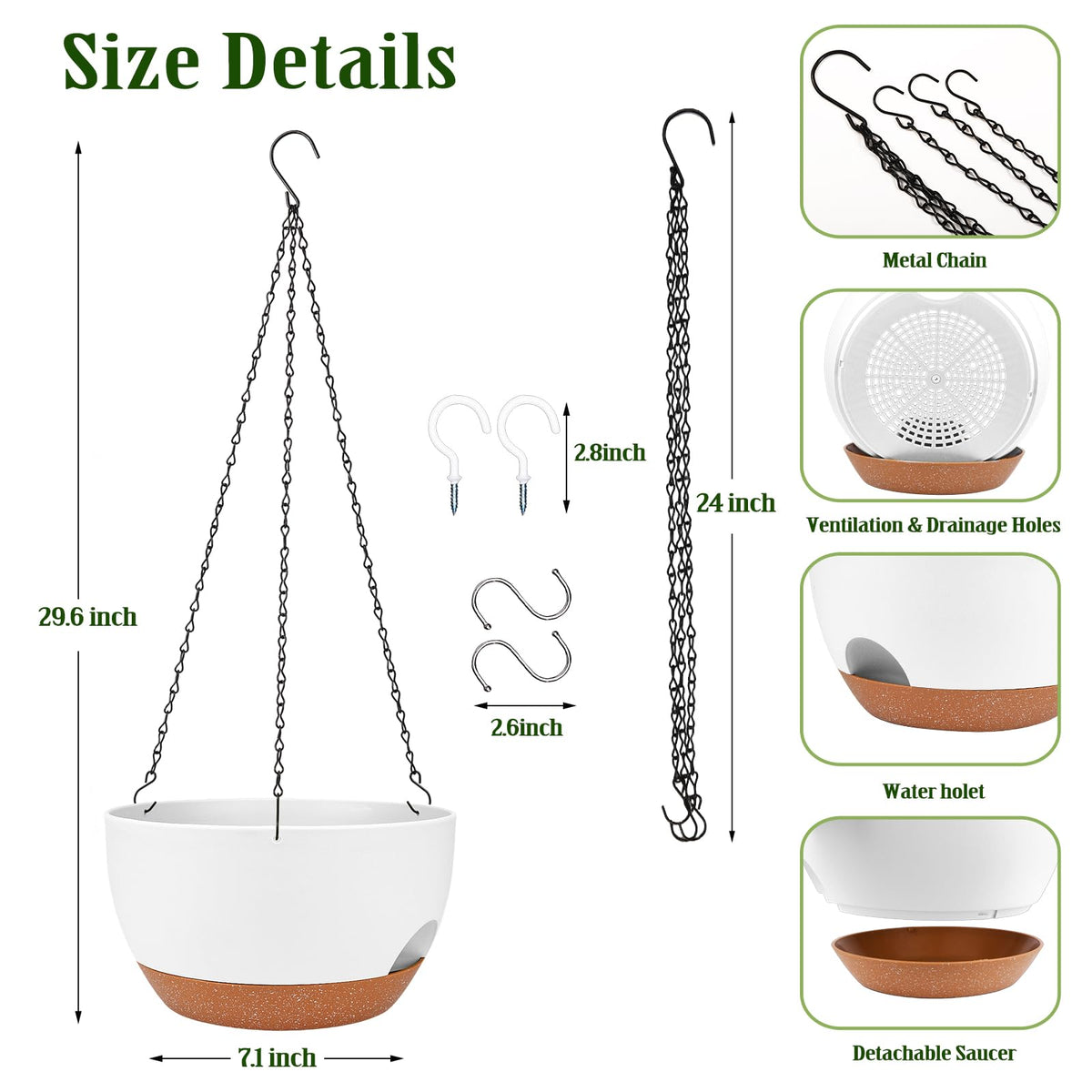 Lucieblessdesign two-pack hanging planter packaging highlights easy setup.