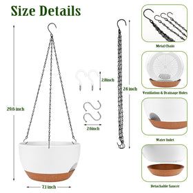 Lucieblessdesign two-pack hanging planter packaging highlights easy setup.