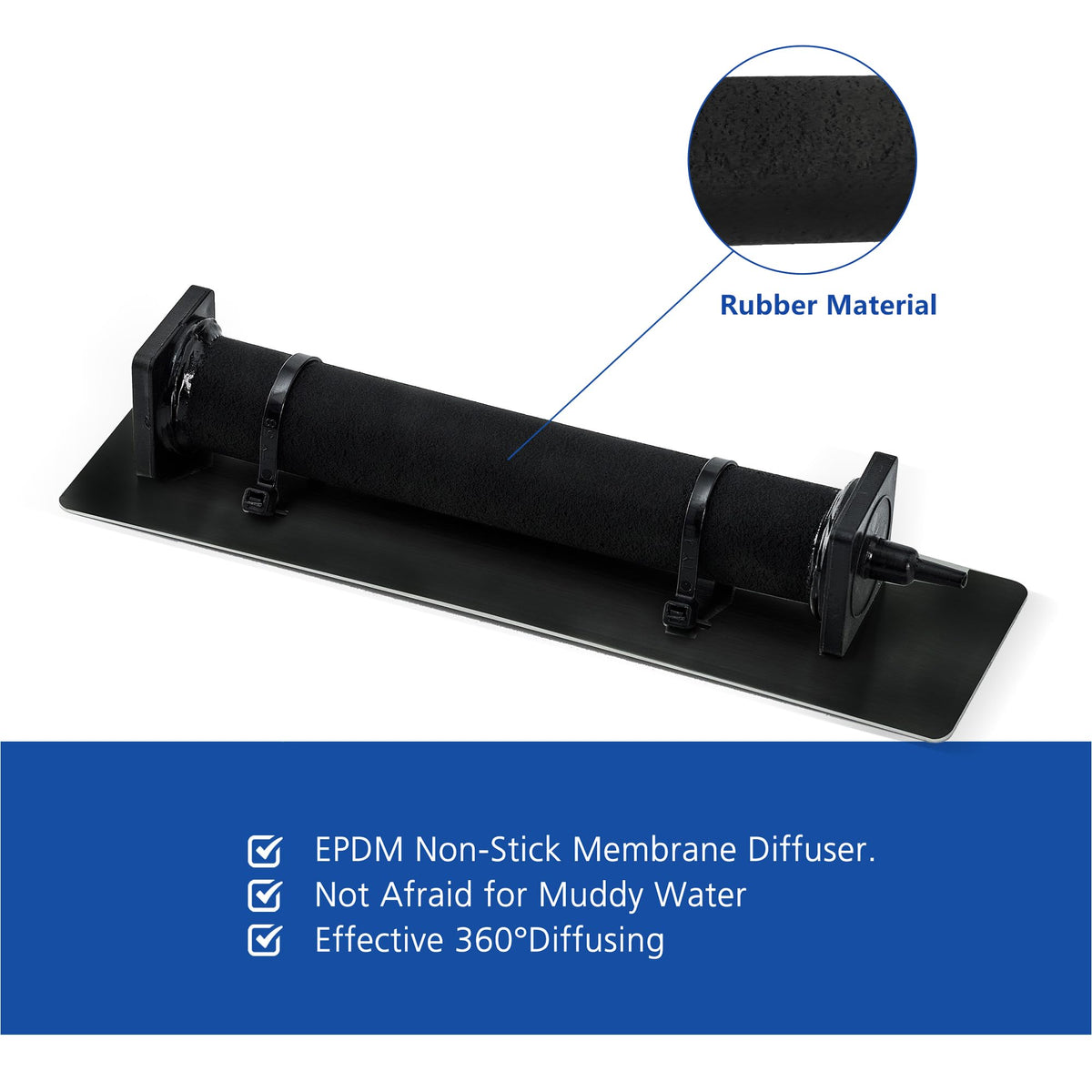 Luckerain coupler-clamps provide secure connections for uninterrupted pond aeration.