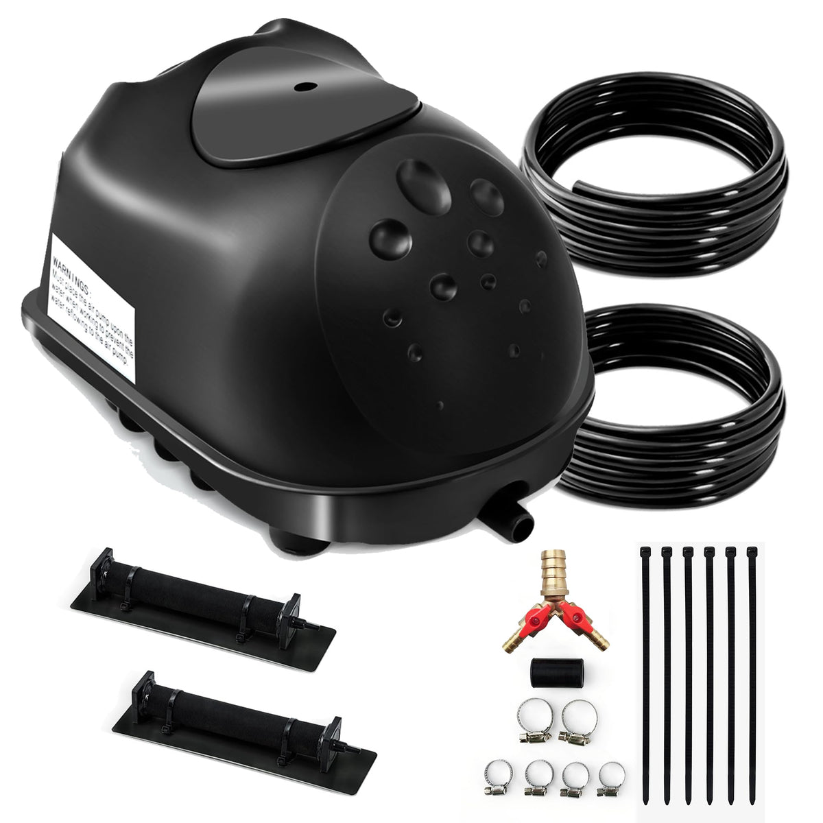 Luckerain Pond Aerator front view showing compact 35W pump boosting pond oxygenation