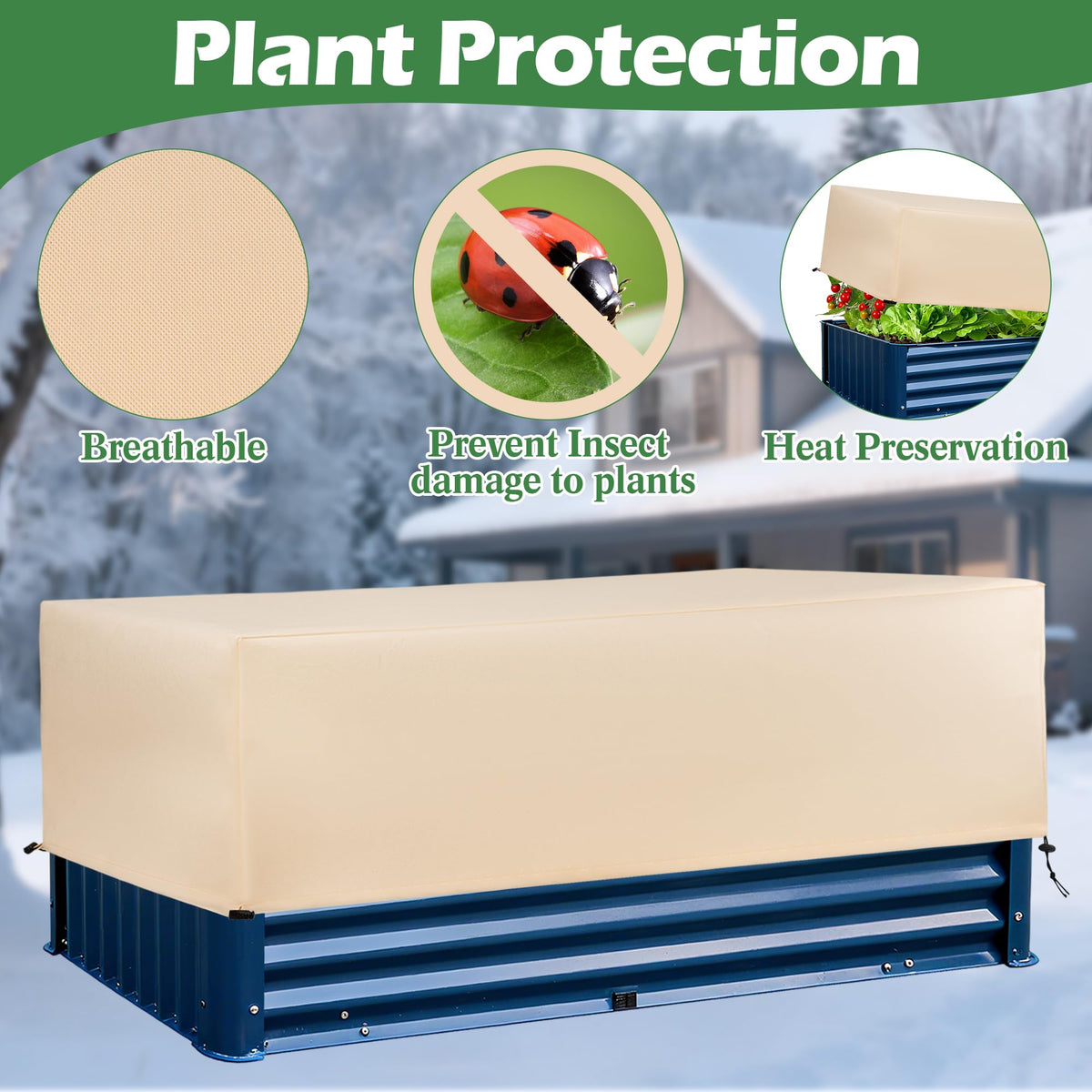 LUCKIPLUS perfect-size covers fit raised beds and window boxes for winter protection.