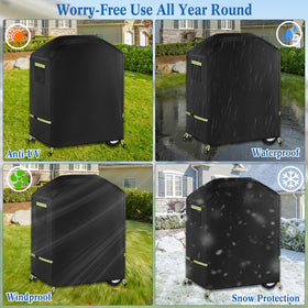 LUCKIPLUS grill cover includes easy-clean fabric for quick maintenance