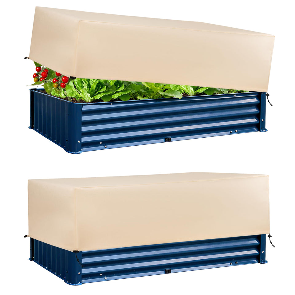LUCKIPLUS plant freeze protection cover on a rectangular 2-pack shields raised beds from frost.