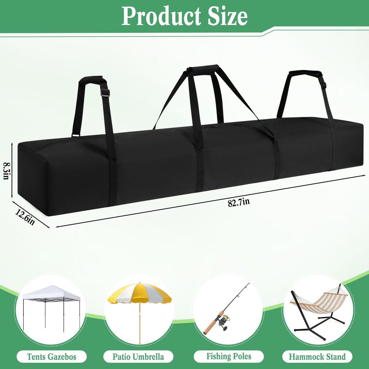 LUCKIPLUS tent bag padded handles provide a comfortable grip for heavy gear.