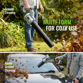 Lucktech leaf blower with dual batteries and charger for extended use.