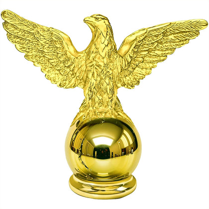 Luckupper eagle flag topper with a golden ball for outdoor flag displays.
