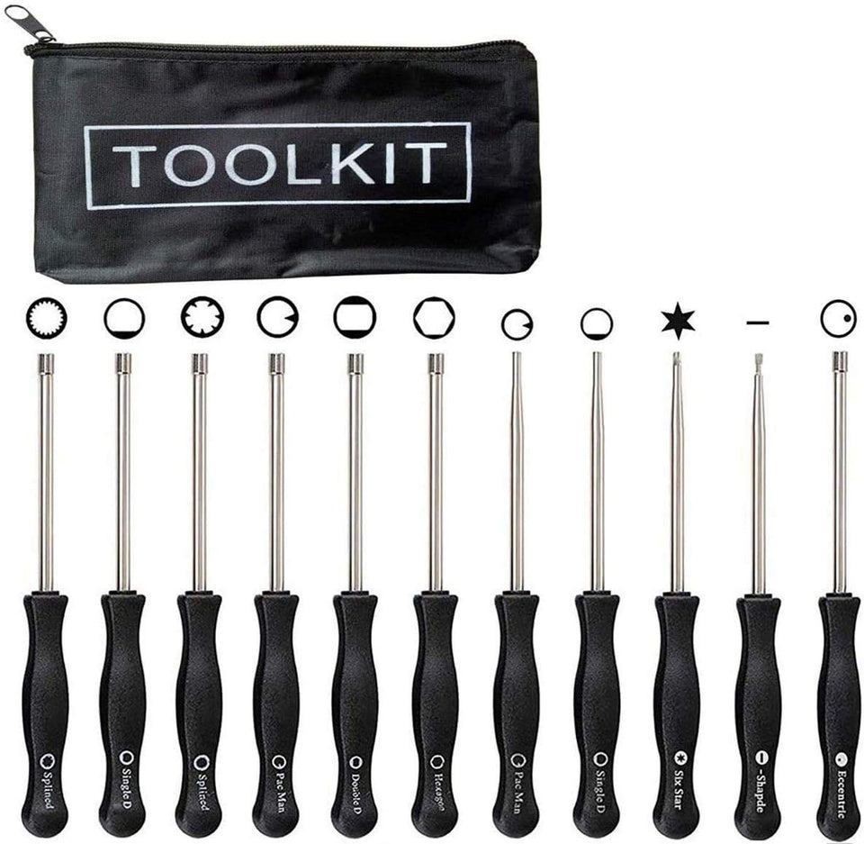 Lucky Seven eccentric carburetor tool for precise tuning on 2-cycle engines.