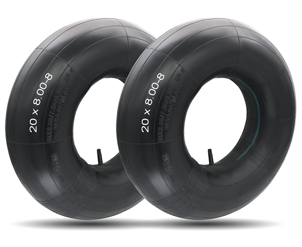 LuckySlycyc 20x8-8 inner tube front view for mower compatibility.