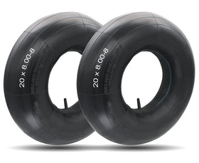 LuckySlycyc 20x8-8 inner tube front view for mower compatibility.