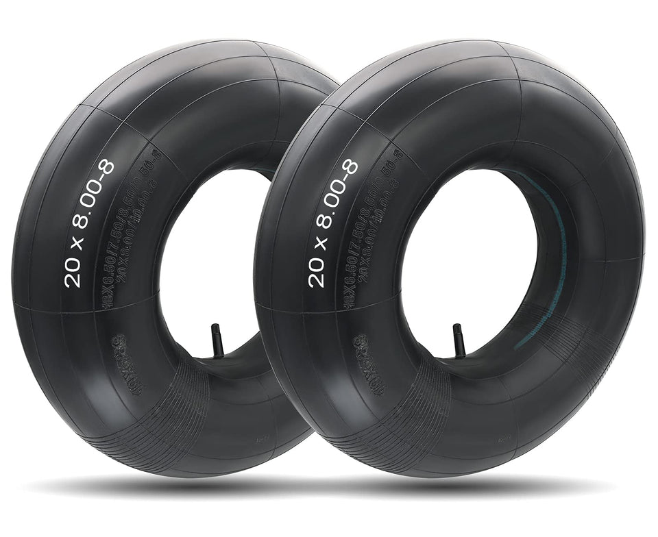 LuckySlycyc 20x8-8 inner tube front view for mower compatibility.