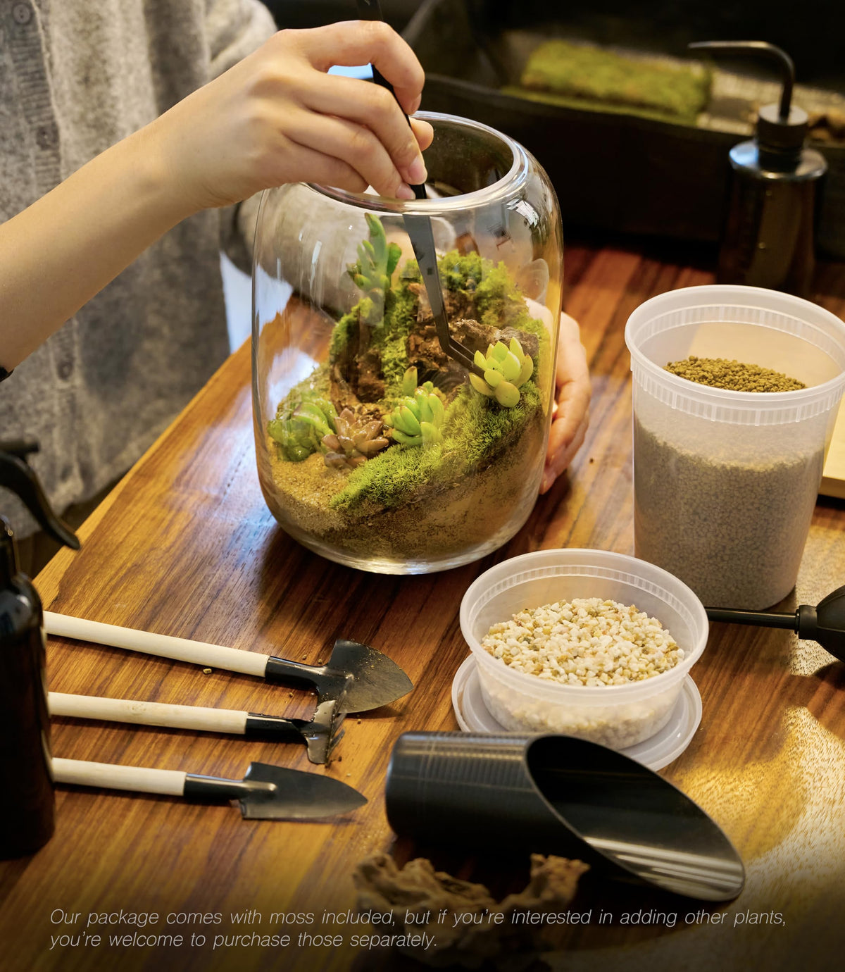 LuckyRunes watering bottle spray provides versatile hydration for terrarium care.