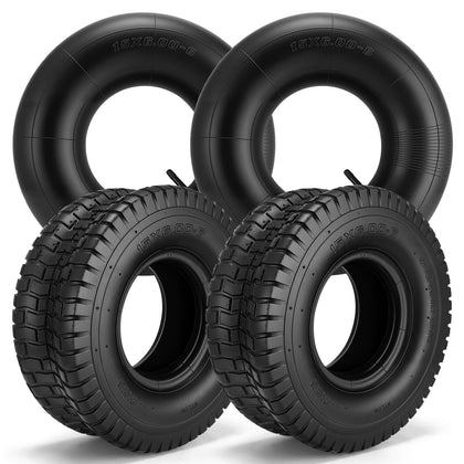 LuckySlycyc 15x6-00-6 NHS tire side view highlighting rugged durability for lawn tractors.