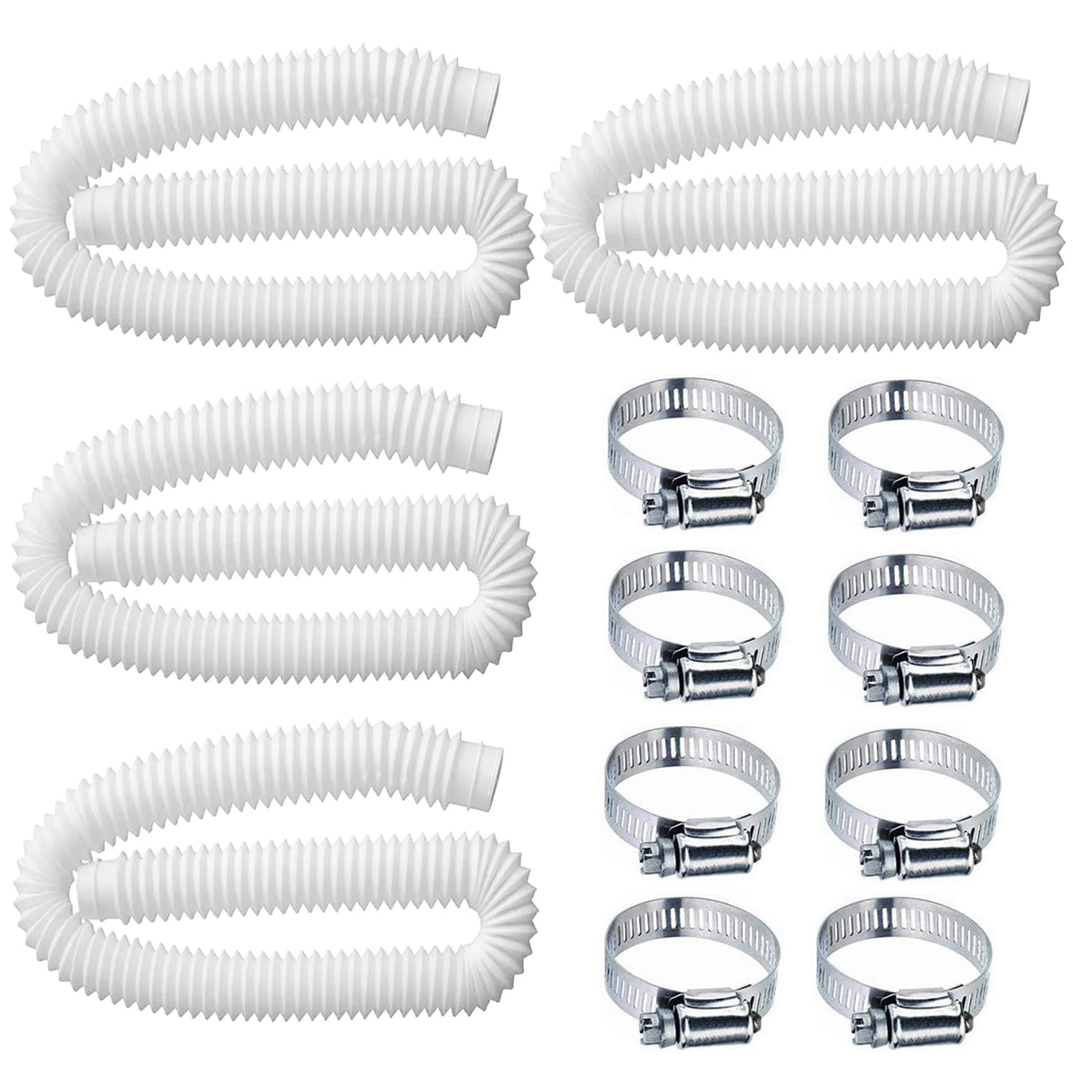 LuckySlycyc pool hose connected to above-ground pool pump for a tight seal