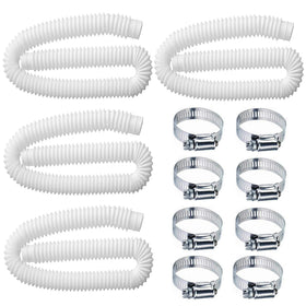 LuckySlycyc pool hose connected to above-ground pool pump for a tight seal