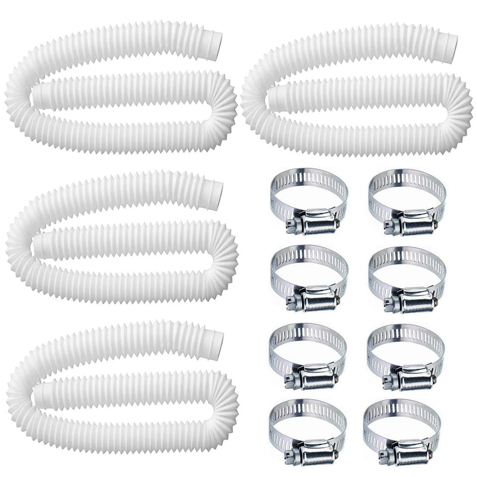 LuckySlycyc pool hose connected to above-ground pool pump for a tight seal