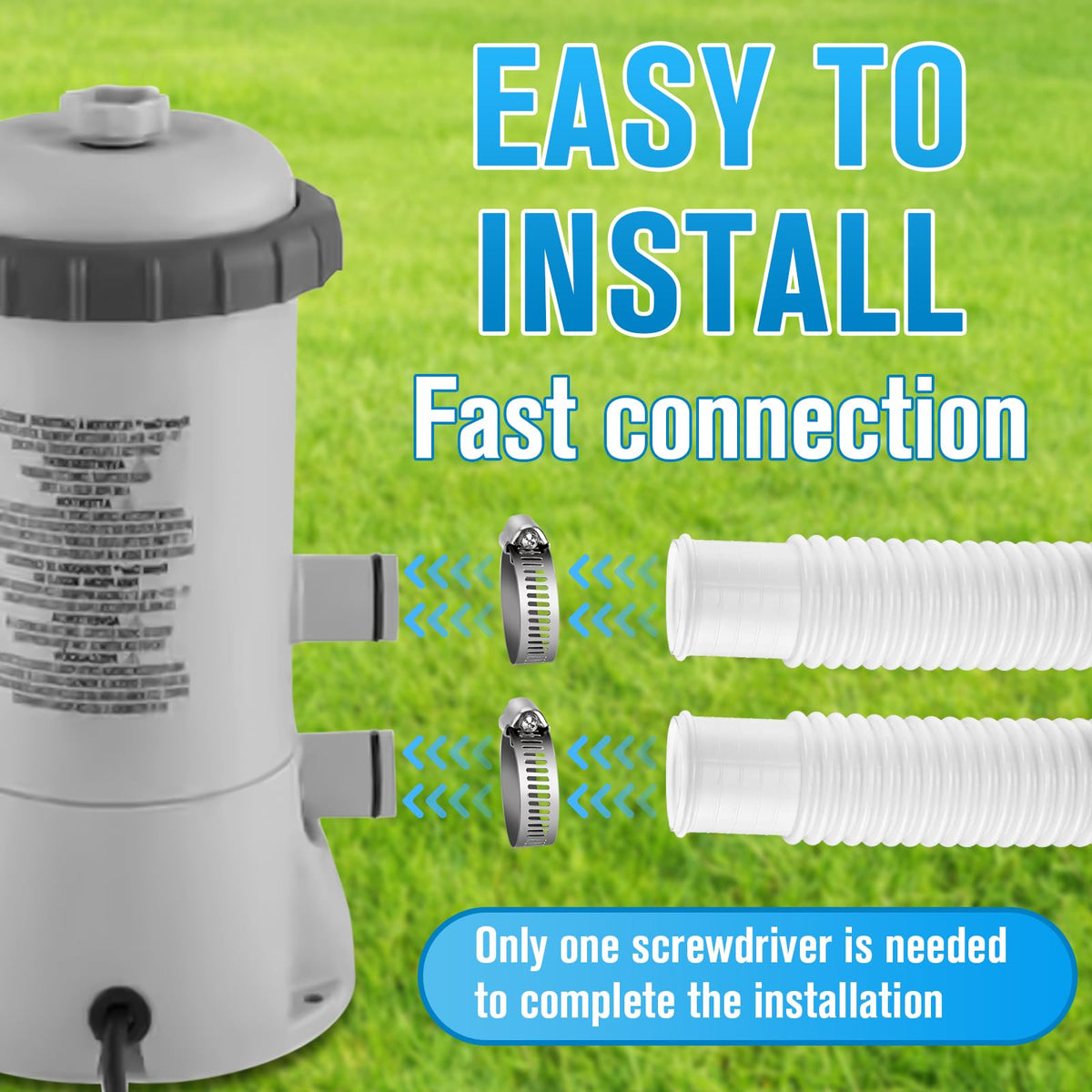 LuckySlycyc 59-inch pool hose length ready for backyards