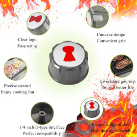 luclyyasys 69892 knob reinforced D-core closeup — durable construction for frequent grilling.