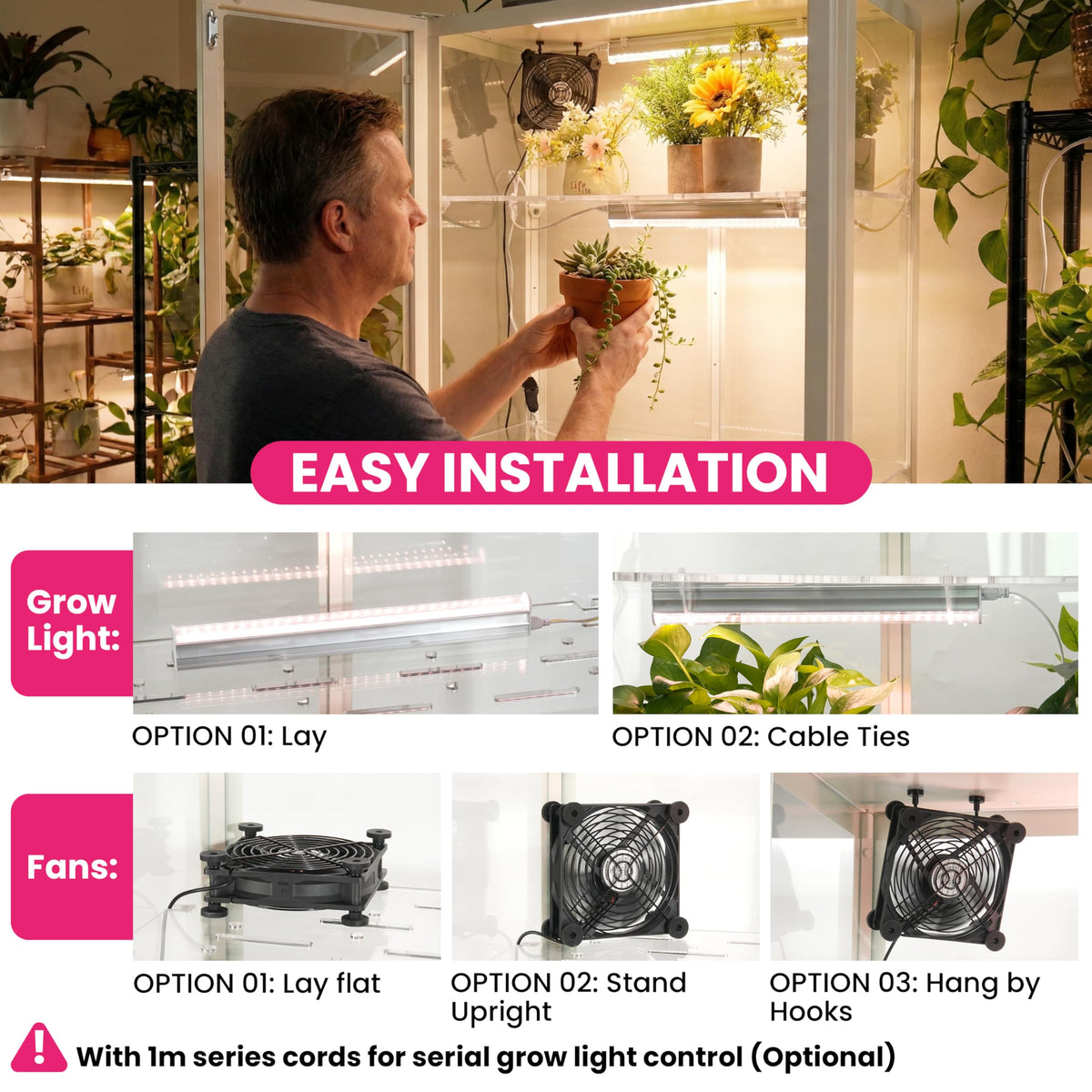 LUVCOSY 42-piece accessory kit for quick, tidy installation and organization.