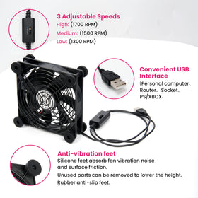 LUVCOSY quiet 28dB fan cools plants without disturbance.