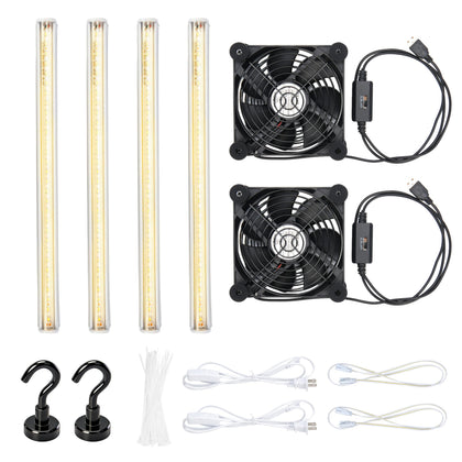 LUVCOSY T5 grow light strip four-pack for even plant growth and vibrant indoor lighting.