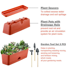 Lucpur durable plastic window planter, outdoor-ready for sun and rain.